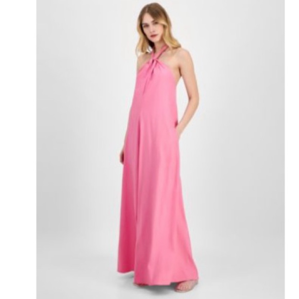 INC International Concepts Pink Halter Maxi Sundress